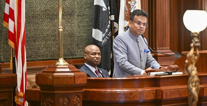 Consul General Somnath Ghosh addressed at the Illinois General Assembly
